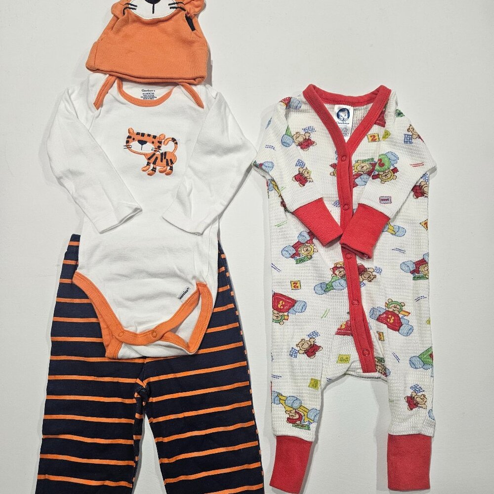 Gerber Baby Boy Outfits | Size 6M & 6-9M | 4-Piece Lot